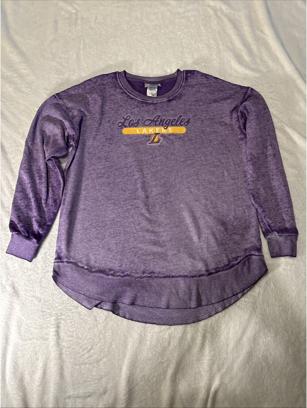 Vintage Los Angeles Lakers Purple Sweater NBA Basketball Team Rare Lg (2039)